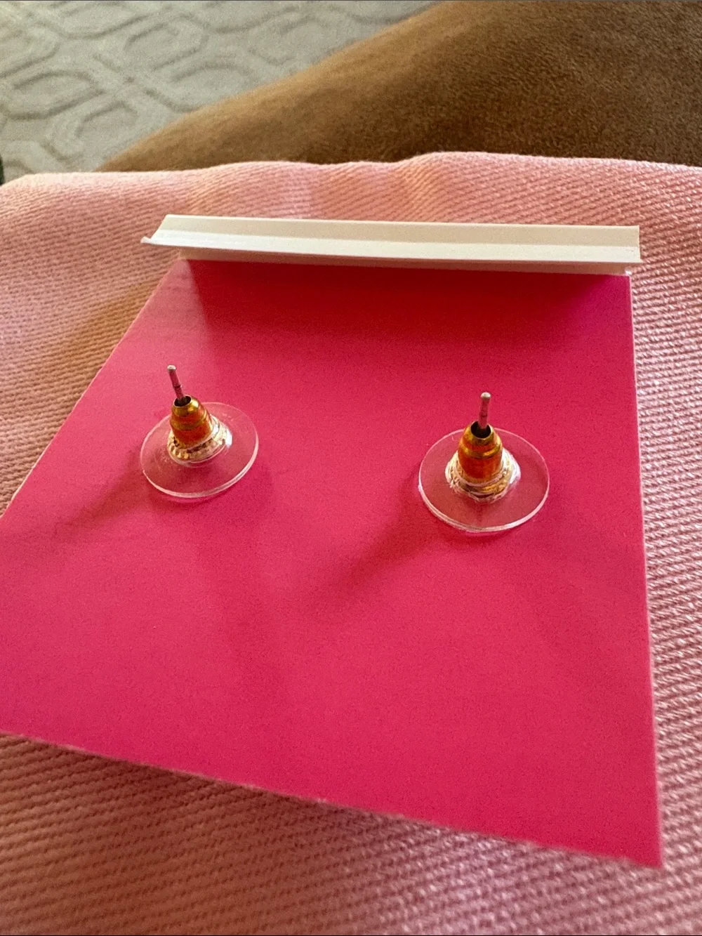 kate spade pearl white floral stud earrings with gold-tone and crystal